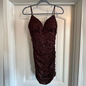 Windsor Glittery Brown Lace Dress